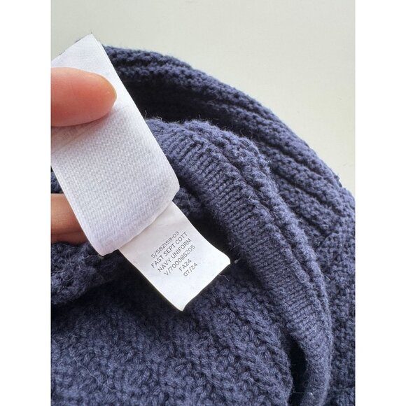 GAP Navy Blue Cotton Textured Knit Gold Button Cardigan Sweater Jacket, Size M - Picture 14 of 15